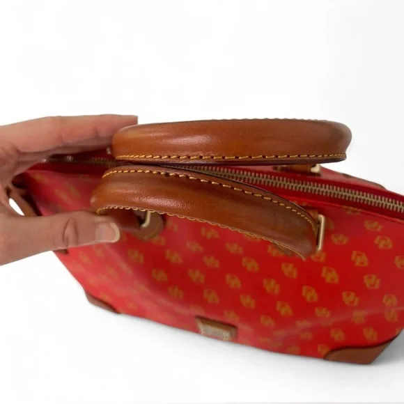 Dooney & Bourke Gretta Satchel Red Monogram Handbag - Picture 3 of 9